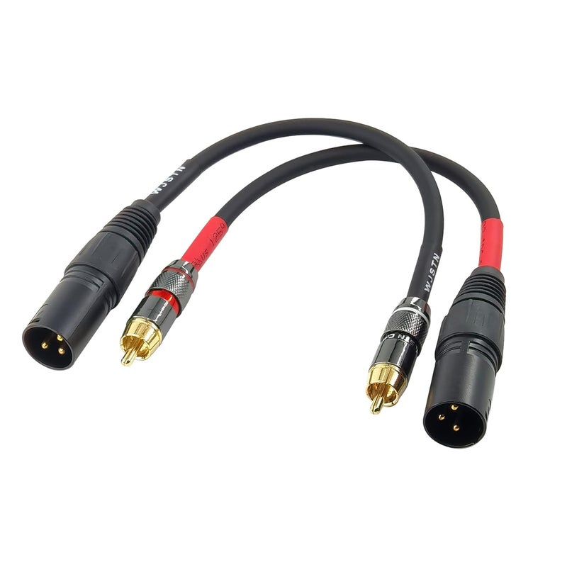 Suanqi RCA to XLR Cable, XLR Male to RCA Male Audio Adapter Cable, 4N OFC 20AWG Shielded Twisted Pair Oxygen-Free Copper Braid Conductors, 2Pack (8 inches) - Image 2