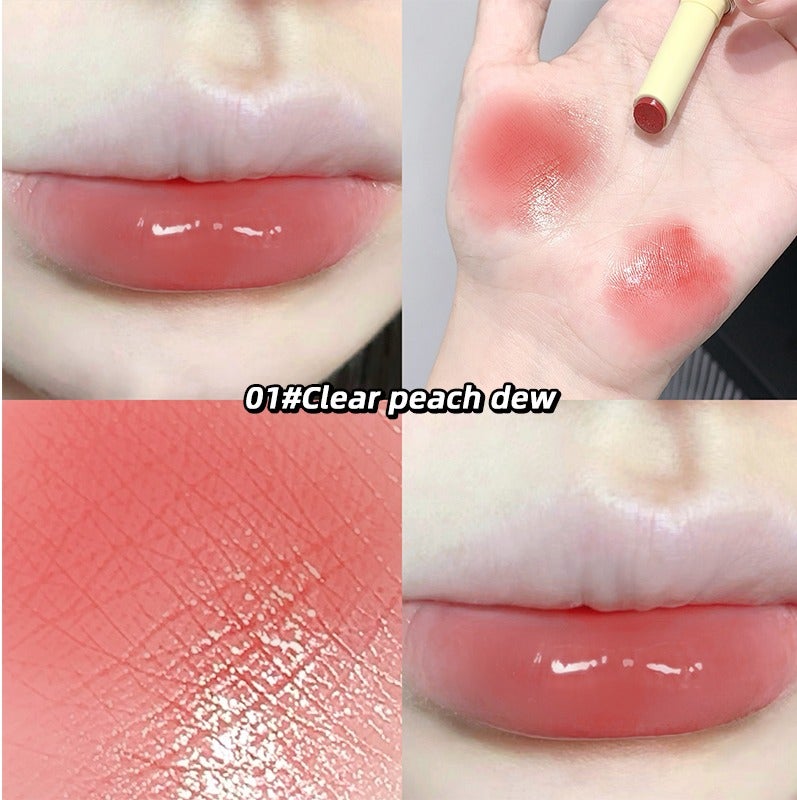 Gege bear Glossy Lipstick Hydrating Lip Gloss Stick High Shine Non Sticky Long Lasting Tinted Lip Balm Glass Lip Effect for Women Daily Makeup 01 Clear Peach Dew - Image 2