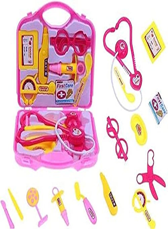 Doctor Play Set for Kids – Compact Medical Accessories Toy Kit (Pink)