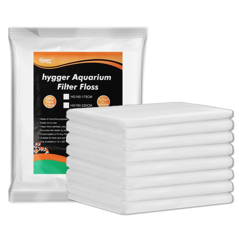 hygger 1 Thick Aquarium Filter Floss 12x 68 Poly Fiber Fish Tank Filter Media Water Polishing Filter Pad for Sump Canister Hang On Back Filter Cut to Size - Image 2