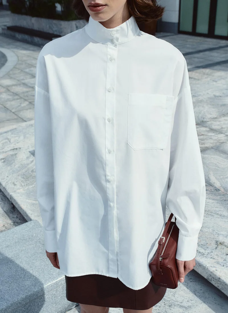 Lichi Loose fit shirt with a stand-up collar
