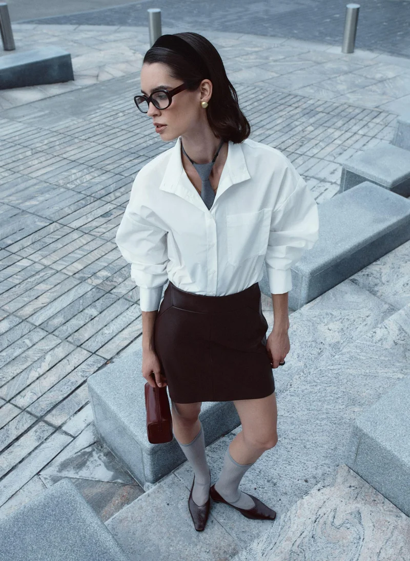 Lichi Loose fit shirt with a stand-up collar