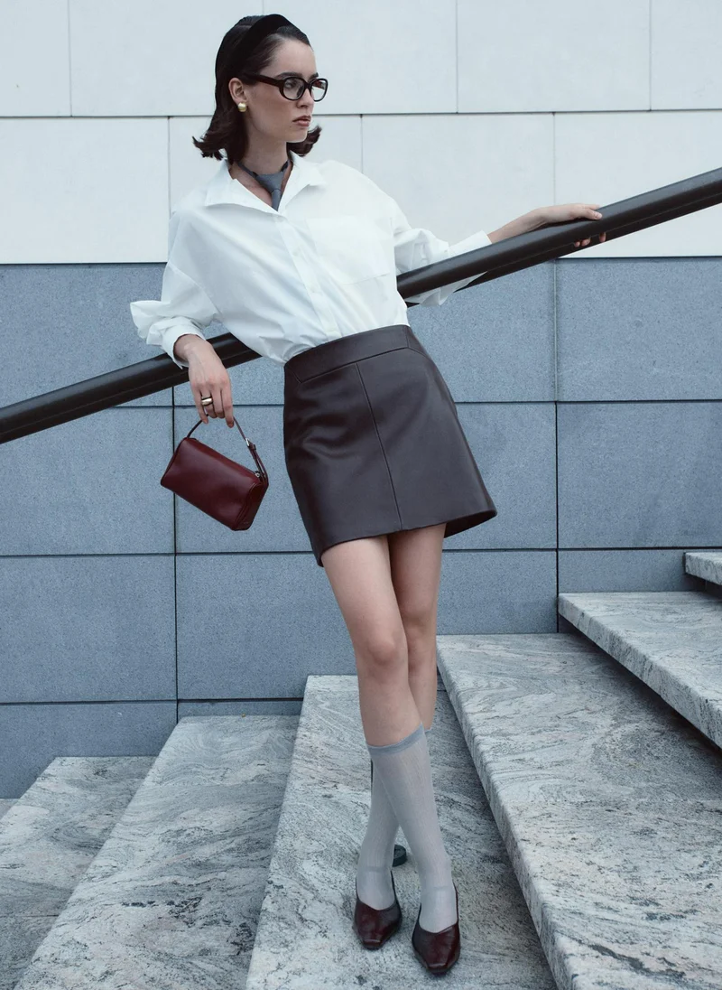 Lichi Loose fit shirt with a stand-up collar