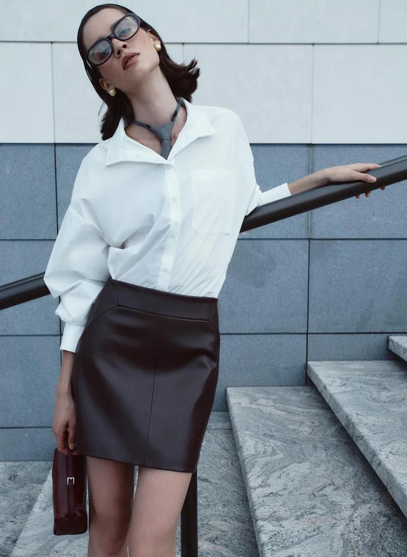 Lichi Loose fit shirt with a stand-up collar