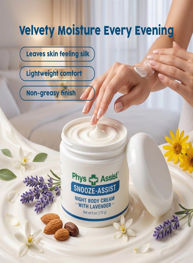 PhysAssist Snooze-Assist Lavender Body Cream – Nourishing Overnight Moisturizer for Dry & Sensitive Skin – Lightweight Nighttime Hydration – 6 oz - Image 5