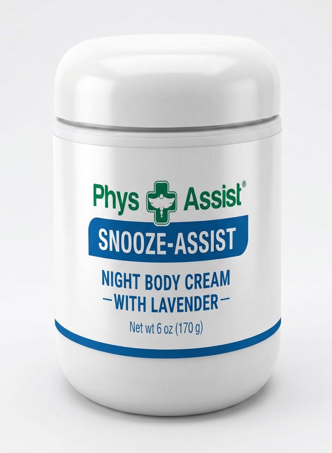 PhysAssist Snooze-Assist Lavender Body Cream – Nourishing Overnight Moisturizer for Dry & Sensitive Skin – Lightweight Nighttime Hydration – 6 oz - Image 1