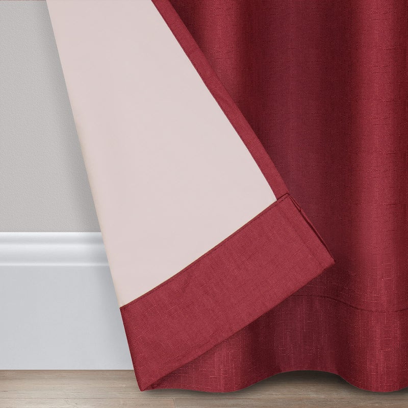 إكليبس Eclipse Kendall Modern Blackout Thermal Rod Pocket Window Startain لغرفة النوم أو غرفة المعيشة (لوحة واحدة) 42 × 63 روبي - Image 5