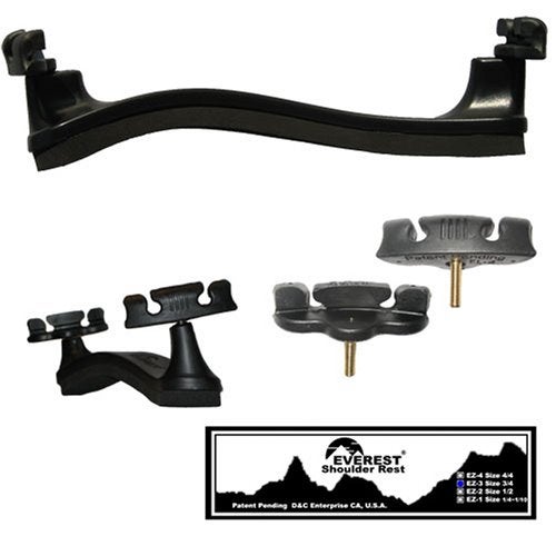 Everest EZ-3 Violin Shoulder Rest, 3/4 size - Black - Image 5