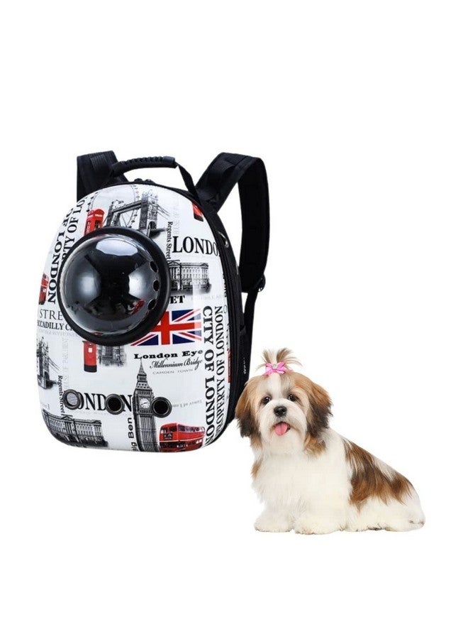سايج سكوير حقيبة ظهر للحيوانات الأليفة مطبوعة عليها صورة كلب لندن، حقيبة ظهر محمولة للسفر والمشي لمسافات طويلة، مصممة بمساحة قابلة للتنفس، جيدة التهوية - Image 1