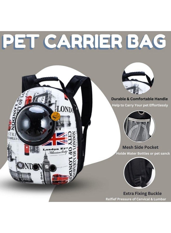 سايج سكوير حقيبة ظهر للحيوانات الأليفة مطبوعة عليها صورة كلب لندن، حقيبة ظهر محمولة للسفر والمشي لمسافات طويلة، مصممة بمساحة قابلة للتنفس، جيدة التهوية - Image 2