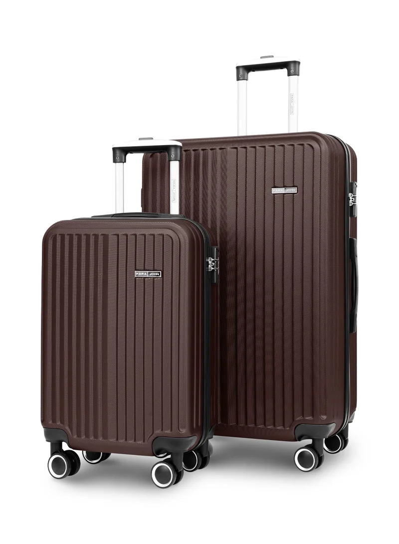 Popglide Series Set of 2 Luggage | Lightweight Small 10KG & Large 30KG ABS 4 Wheels Trolley Hardsided Travel Suitcase - Coffee