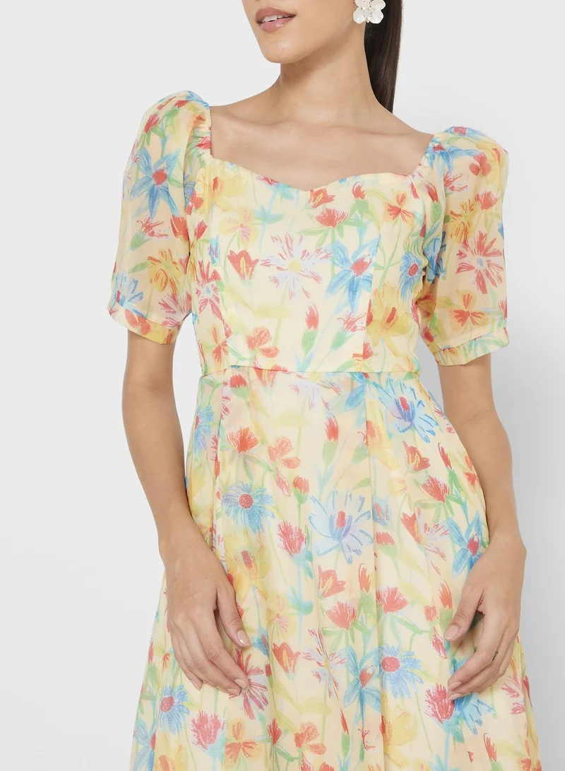 ELLA Floral Chiffon Dress