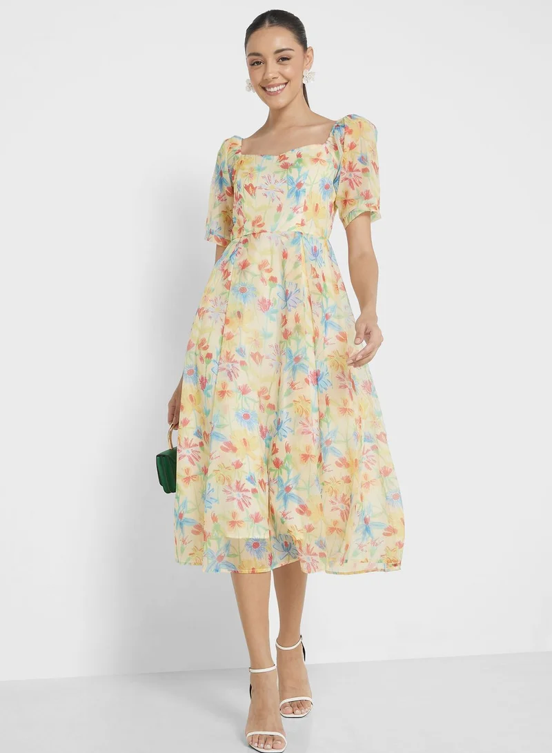 ELLA Floral Chiffon Dress