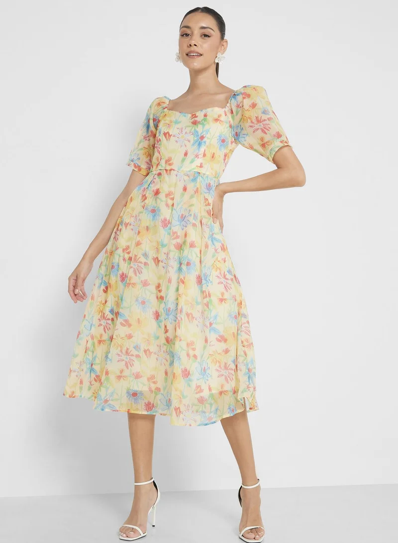 ELLA Floral Chiffon Dress