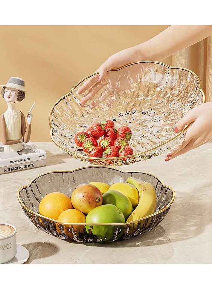 3-pack multi-functional transparent high-end household table hat food-grade snack candy nut plate fruit plate - transparent white (20CM*3CM) - Image 2