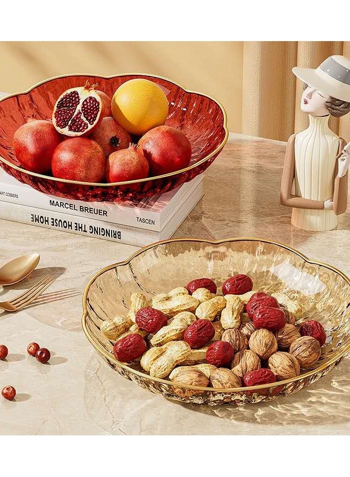 3-pack multi-functional transparent high-end household table hat food-grade snack candy nut plate fruit plate - transparent white (20CM*3CM) - Image 3