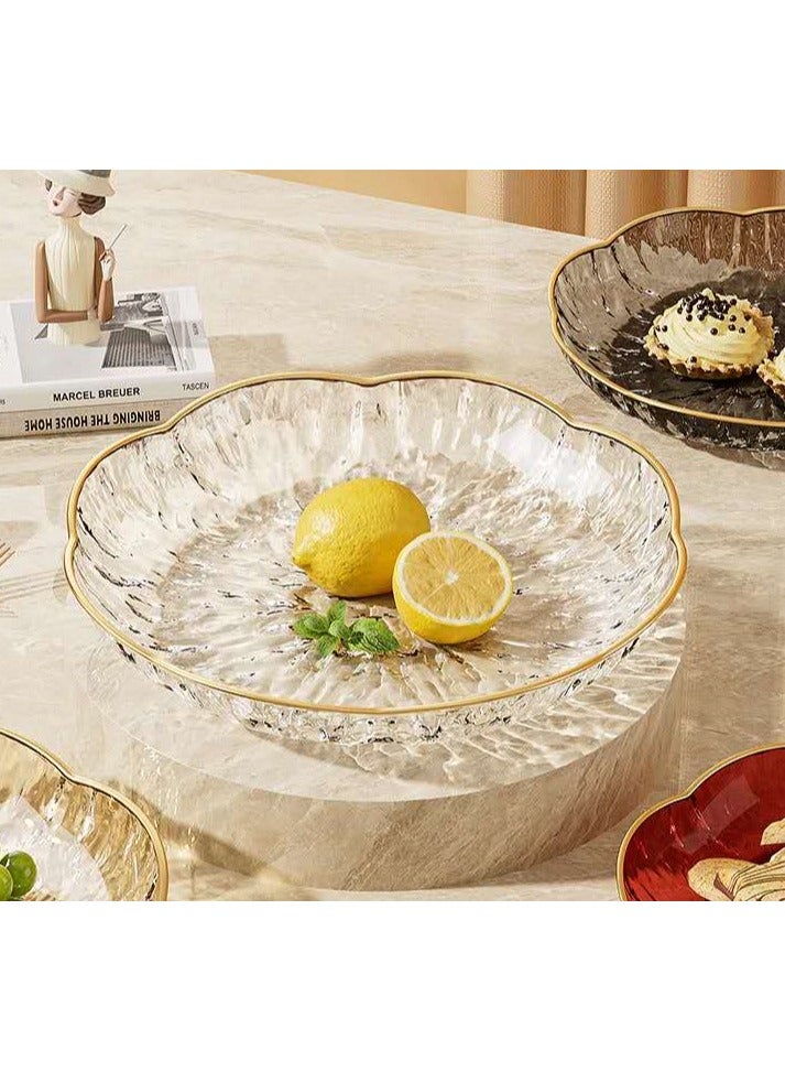 3-pack multi-functional transparent high-end household table hat food-grade snack candy nut plate fruit plate - transparent white (20CM*3CM) - Image 4
