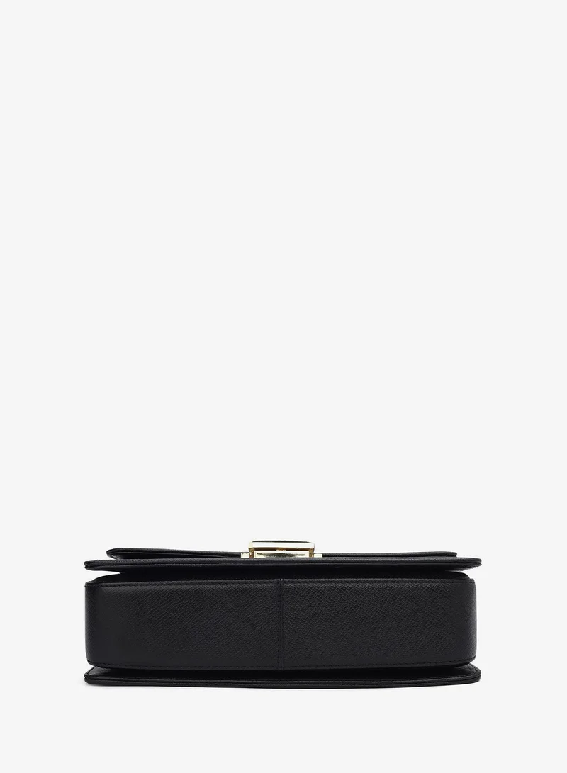 Da Milano Black Da Milano Women's Croco-Embossed Leather Crossbody Handbag with Zip Closure - Black (LB-00870OL) for Women | Best Price UAE