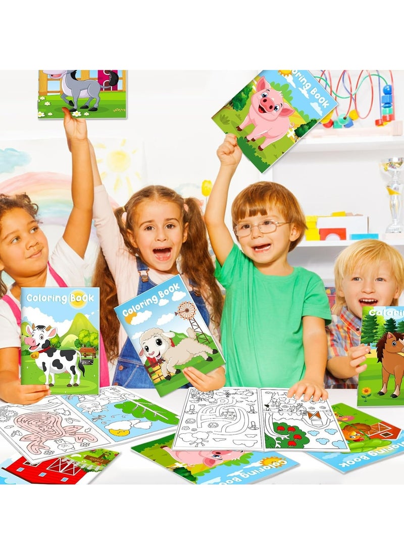CMGTYYD CMGTYYD 24Pcs Farm Animals Mini Coloring Books for Kids Party Favors Bulk Gift Cows Horses Barns Small Art Drawing Book for Goodie Bags Stuffer for Holiday Birthday Party School Classroom Activity Supplies  - Image 3