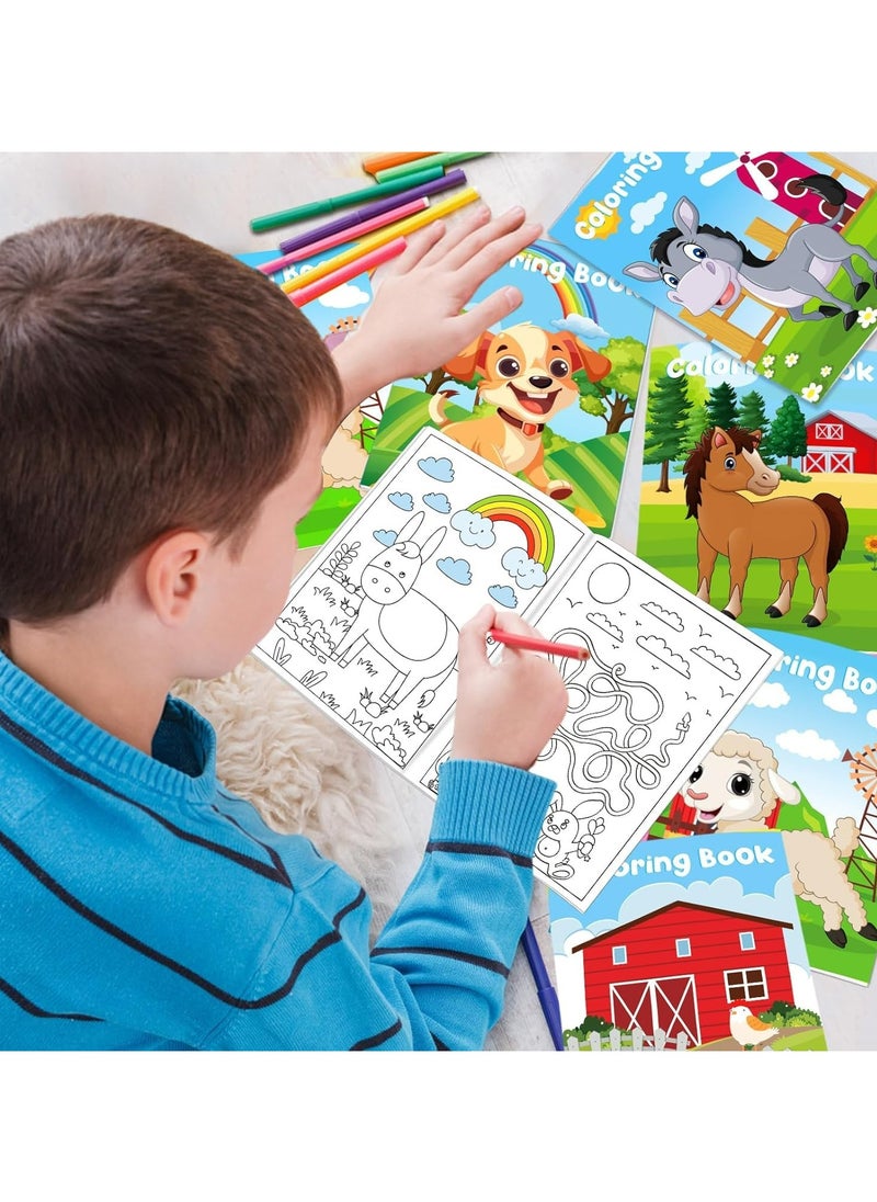 CMGTYYD CMGTYYD 24Pcs Farm Animals Mini Coloring Books for Kids Party Favors Bulk Gift Cows Horses Barns Small Art Drawing Book for Goodie Bags Stuffer for Holiday Birthday Party School Classroom Activity Supplies  - Image 5