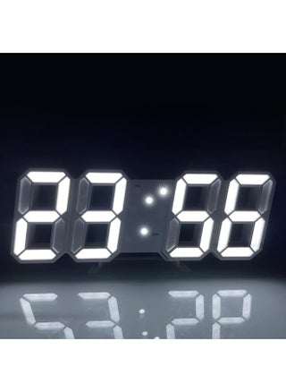 3D Wall Led Alarm Digital Clock White Number Time Clock with Automatic Brightness Adjustable, 12/24 Hr Time/Date Temperature Display, Electric Nightlight Alarm Clock for Modern Home Decoration - pzsku/ZFB3B5C13E88ACA829CF0Z/45/1750236575/611da34d-0861-46af-9760-527e7ac4d17d