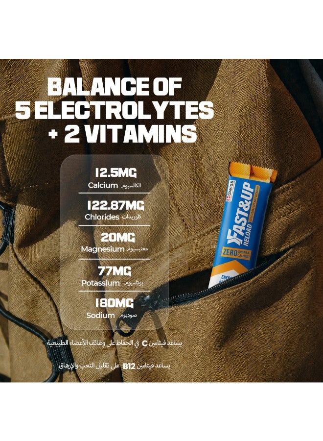 FAST&UP Reload - Zero Sugar Instant Hydration Sticks - Mango Samba Flavour - Pack of 30 - Image 5