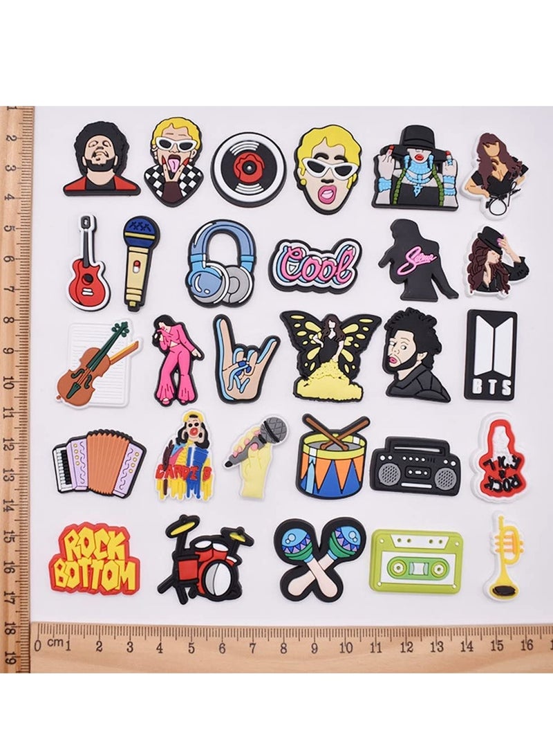 SOLARAE 29 قطعة من زينة الأحذية لجوارب كروكس جبيتيز زينة رائعة للأحذية إكسسوارات كروك زينة أحذية ممرضين من PVC للبالغين النساء الرجال هدايا حفلات عيد الميلاد - Image 3