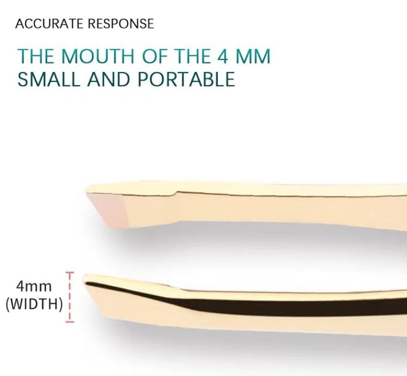 Tweezer - Professional Eyebrow, Facial & Hair Remover - Etched Interior Tip to Grab Hair From the Root-black goldr - Image 3