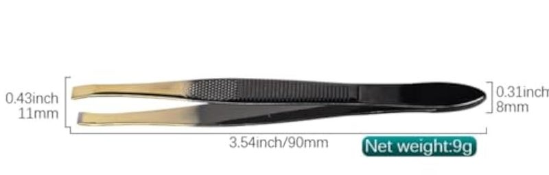 Tweezer - Professional Eyebrow, Facial & Hair Remover - Etched Interior Tip to Grab Hair From the Root-black goldr - Image 2