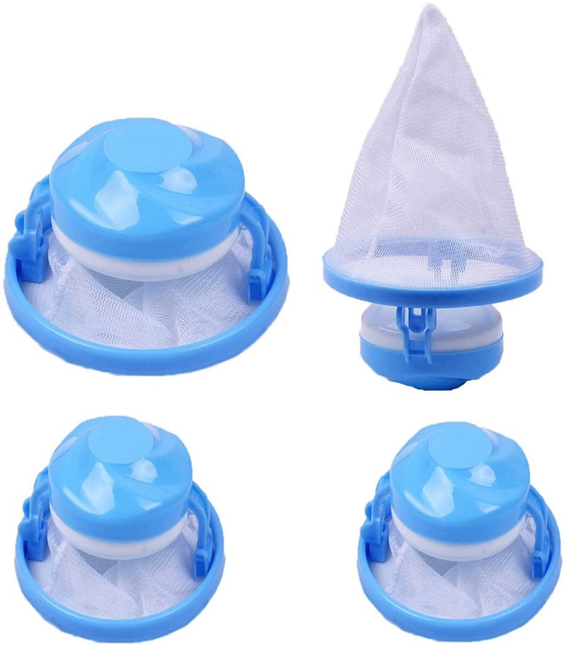 New Washing Machine Hair Filter Cleaning Mesh Bag Home Floating Catcher Pouch Laundry Lint Mesh Bag Cozy Bed Hurricane Blue