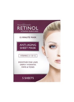 RETINOL Etinol Antiaging Sheet Mask Hydrating Vitaminenriched 15 Minute Treatment With Collagen Firms Face Exfoliates For Improvement In Tone & Minimizes Fine Lines & Wrinkles For Noticeable Difference  - Image 2