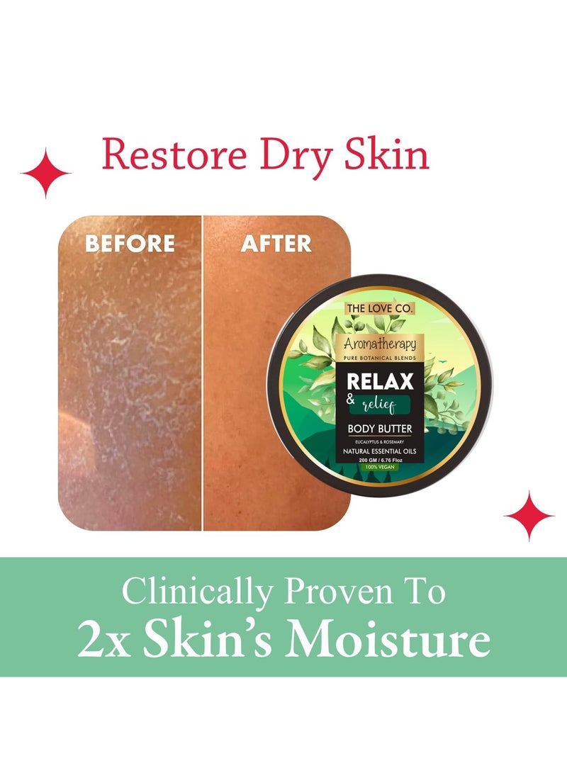 ذا لوف كو. كريم الجسم ريلاكس آند رليف 200 جم – ترطيب مكثف لمدة 48 ساعة بزبدة الشيا النقية، كريم الترطيب الشتوي للبشرة الجافة، ناعم ومغذٍ للنساء - Image 3