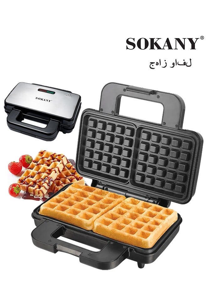 سوكاني ماكينة صنع الوافل الكهربائية ، ماكينة صنع الوافل البلجيكية المربعة 2 شريحة ، تحكم أوتوماتيكي في درجة الحرارة وسطح غير لاصق ، مثالية للإفطار والحلوى والوجبات الخفيفة ، 1000 واط سك-بق-225 - Image 1