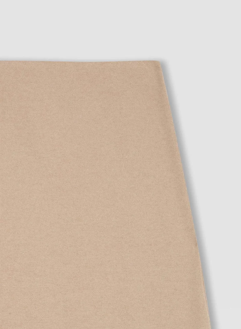 DeFacto A-Line Stretch Waist Basic Plain Normal Waist Maxi Skirt