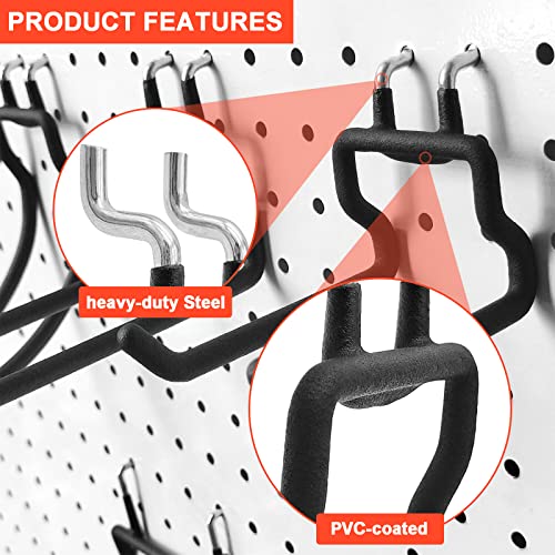 LULARINE 12-Piece Pegboard Hook Set for Drills, Accessories, Tool Utility Garage or Workbench Storage, Craft or Hobby Supplies, Organization Kit for 1/4" Pegboard - Image 4