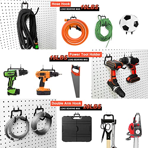 LULARINE 12-Piece Pegboard Hook Set for Drills, Accessories, Tool Utility Garage or Workbench Storage, Craft or Hobby Supplies, Organization Kit for 1/4" Pegboard - Image 5