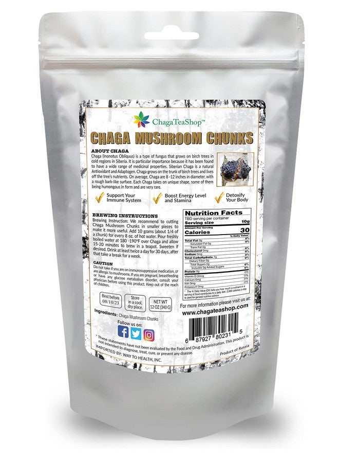 ChagaTeaShop Siberian Chaga Mushroom Whole Chunks Wild Harvested 12 Oz. (340g.) - Image 2