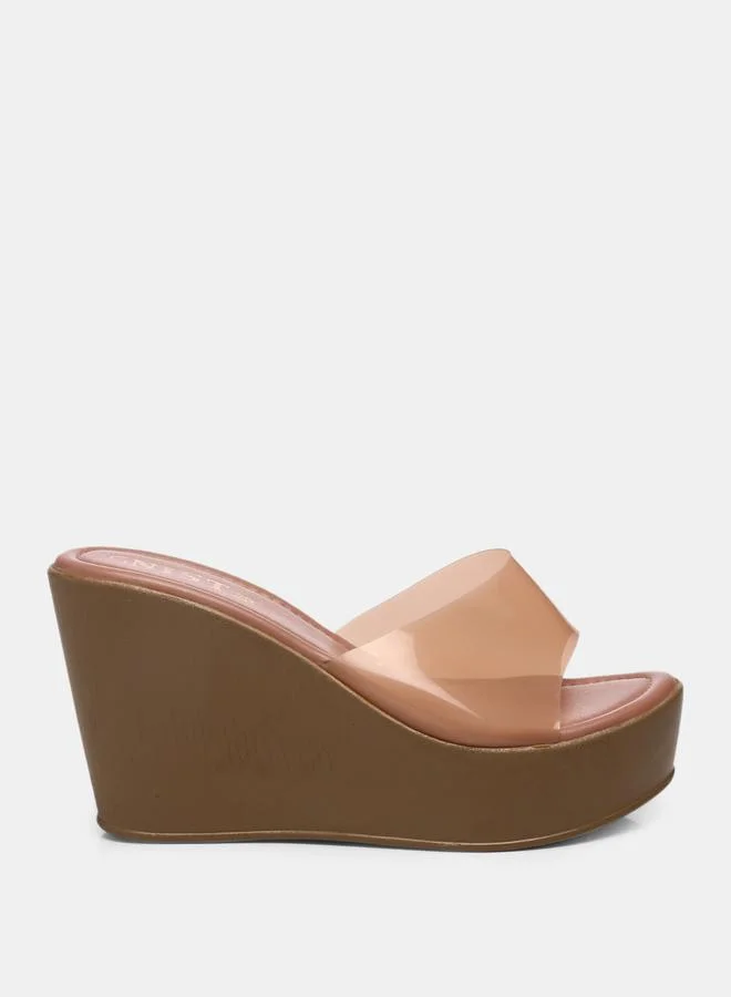 جنيست Transparent Strap Wedge Heel Sandals by Styli