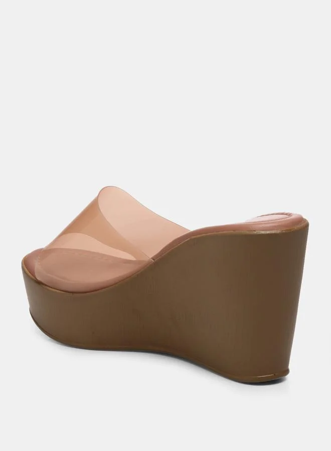 جنيست Transparent Strap Wedge Heel Sandals by Styli