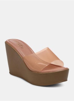 GNIST Transparent Strap Wedge Heel Sandals by Styli  - Image 1