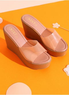 GNIST Transparent Strap Wedge Heel Sandals by Styli  - Image 2