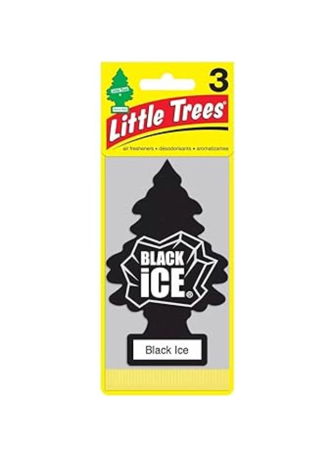 Little Trees Little Tree Paper Black Ice Air Freshener 3-Pieces - Image 2