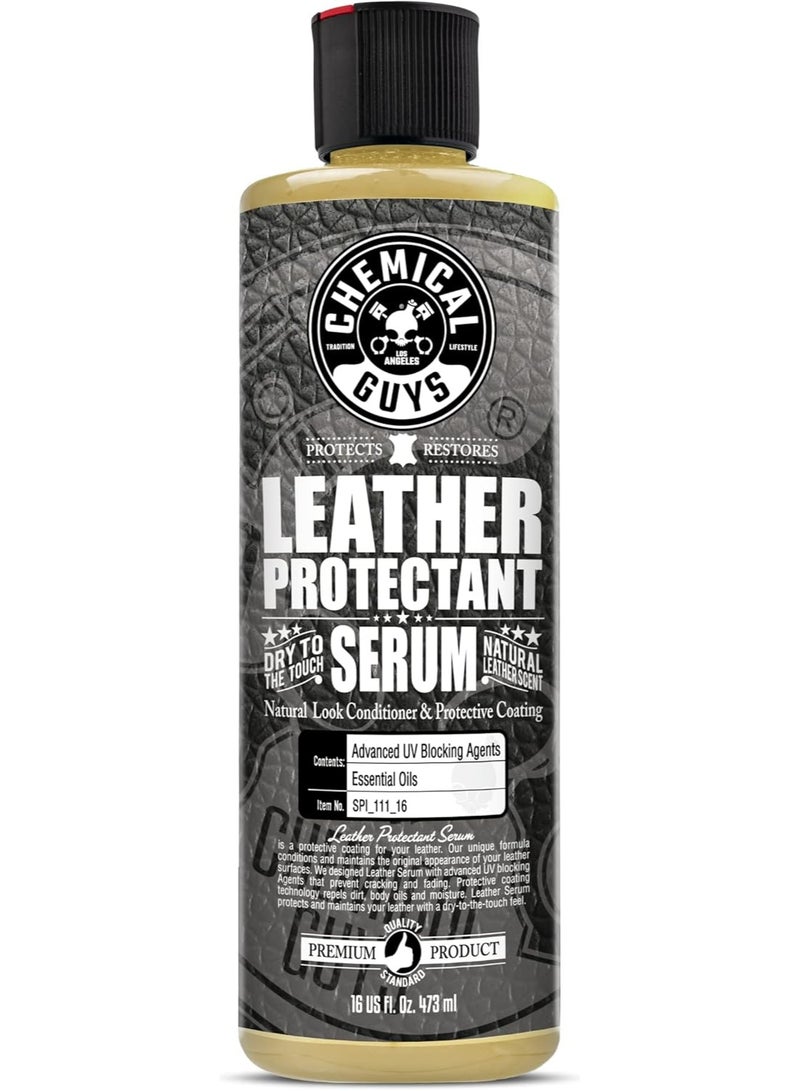 Chemical Guys كيميكل غايز SPI_111_16 واقي الجلد، سيروم جاف للمس لداخل السيارات، الأثاث، الملابس، الأحذية، وأكثر (يعمل على الجلد الطبيعي، الصناعي، الجلد الصناعي، والجلد المزيف وأكثر) ، 16 أونصة سائلة - Image 1