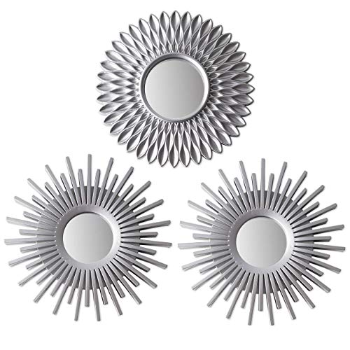 BONNYCO Wall Mirrors Pack of 3 Round Silver Mirrors for Home Decor, Bedroom and Room. Espejos Decorativos de Pared Sala Dormitorio, Circle Wall Decor Minimalist Vintage, Chic. Gifts for Women Mums - Image 1