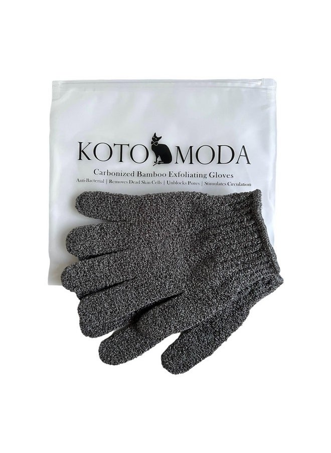 Kotomoda - Otomoda Sphynx Hairless Cats Carbonized Bamboo Bath Exfoliating Gloves Charcoal Bamboo Shower Body Scrub - Image 1