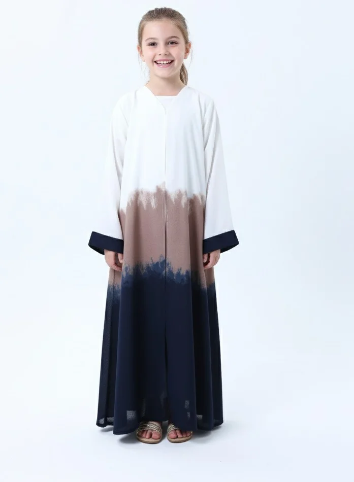 MSquare Fashion Kids Abaya I Durable I Lightweight I CEY Fabric I With Headscarf I Multicolor