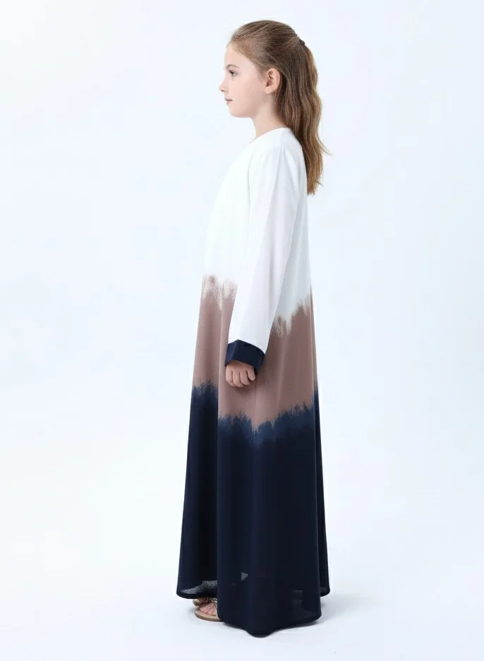 MSquare Fashion Kids Abaya I Durable I Lightweight I CEY Fabric I With Headscarf I Multicolor