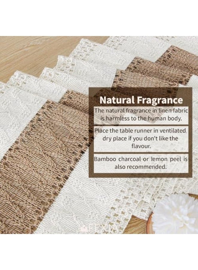 jaexest - Burlap Cotton Table Runners - 30.5 x 183 cm - Rustic Boho Burlap Table Runners for Home - Kitchen, Dining, Coffee Table, Wedding Party, Outdoor Decoration - Brown - Image 4
