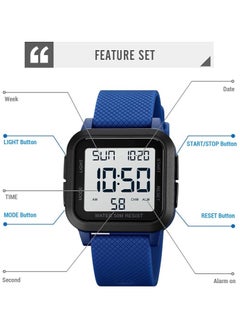SKMEI Outdoor Sports Multifunction Alarm Water Resistant Digital Watch 1894 Blue  - Image 5