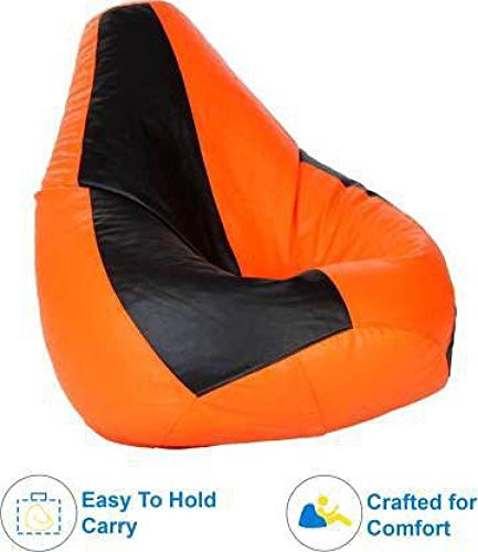 TRUE 2 F Black and Orange Large Bean Bag Cover Without Beans with Orange muddha - Image 4